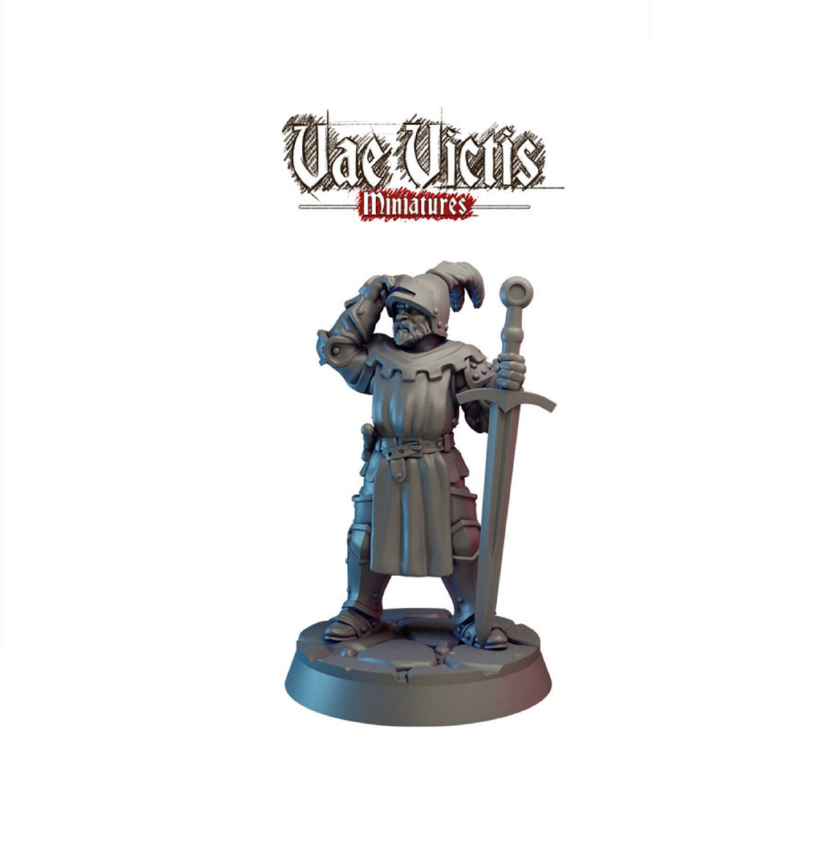 
Knight Miniature DnD Dungeons and Dragons 28mm/32mm Human Fighter Town Guard Miniature TTRPG Wargame Fantasy Miniature NPC