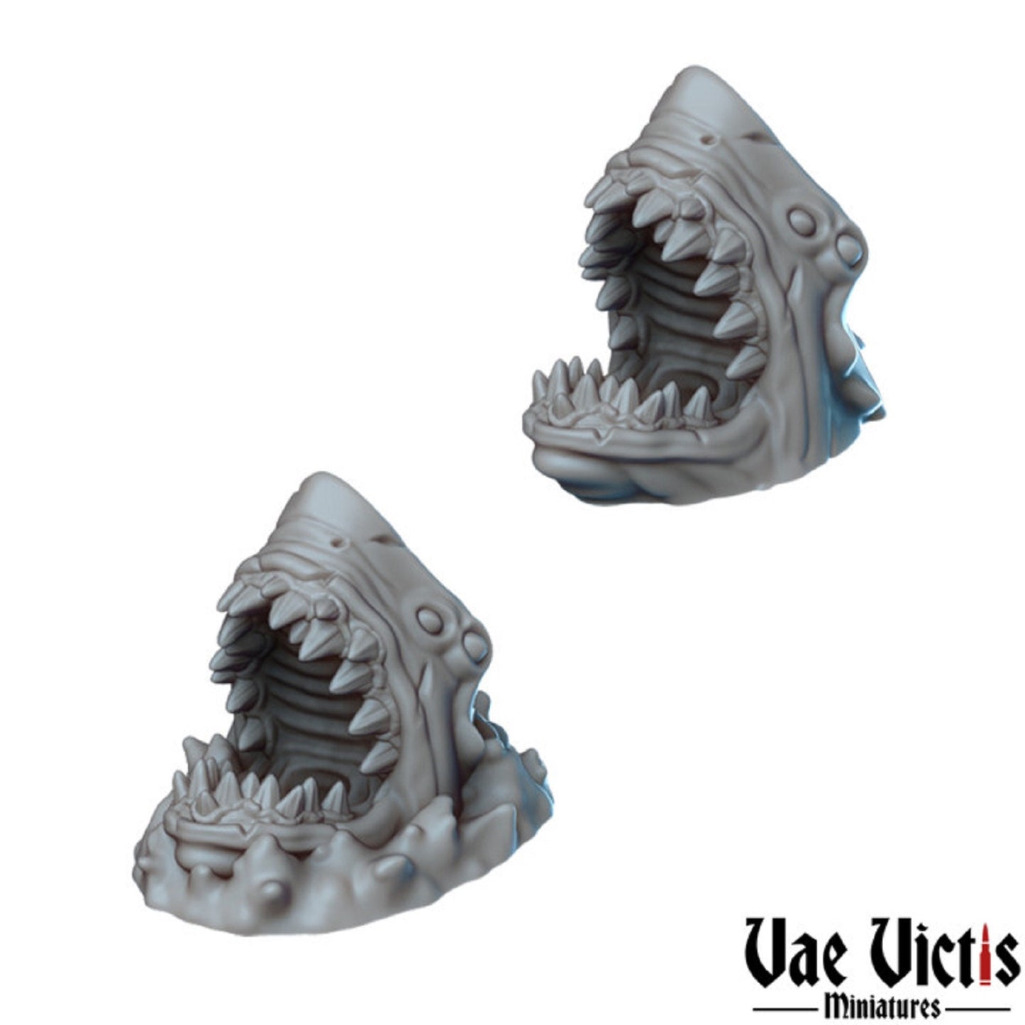 7pc Shark Miniature Set for DnD Dungeons and Dragons 28mm/32mm Sea Creature DnD Monster