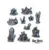 10pc Crystals Miniature Set for DnD Dungeons and Dragons Tabletop RPG Scenery Scatter Terrain Fantasy D&D Pathfinder 28mm/32mm Crystals