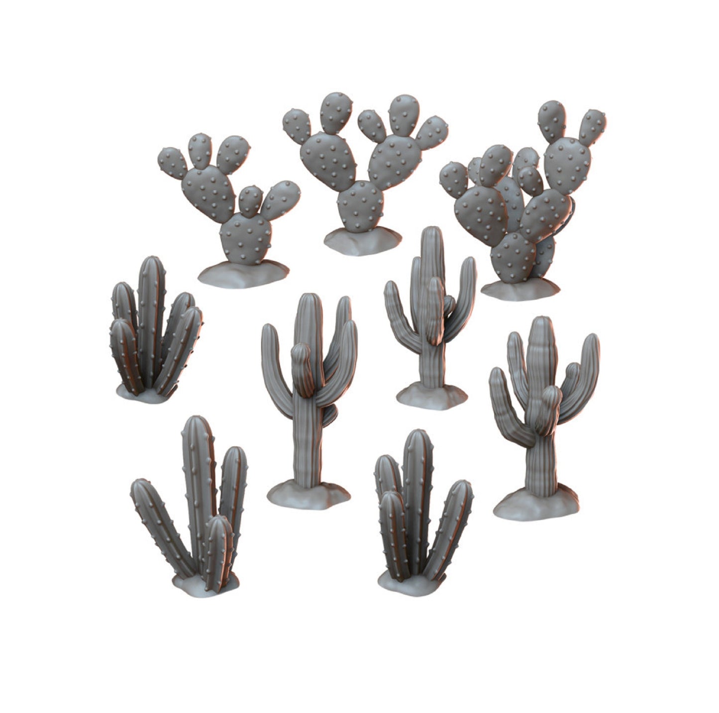 Cacti Plants DnD Dungeons and Dragons Desert Plant Scatter for 28mm 32mm terrain, D&D Pathfinder Tabletop RPG games Desert Wasteland Terrain