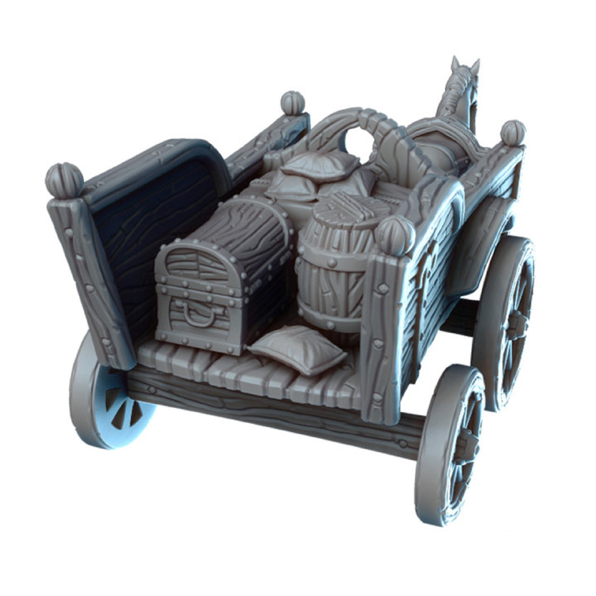 
The Merchant's cart and Horse Miniature, DnD, Dungeons and Dragons, Pathfinder, Tabletop RPG, Gift for DM