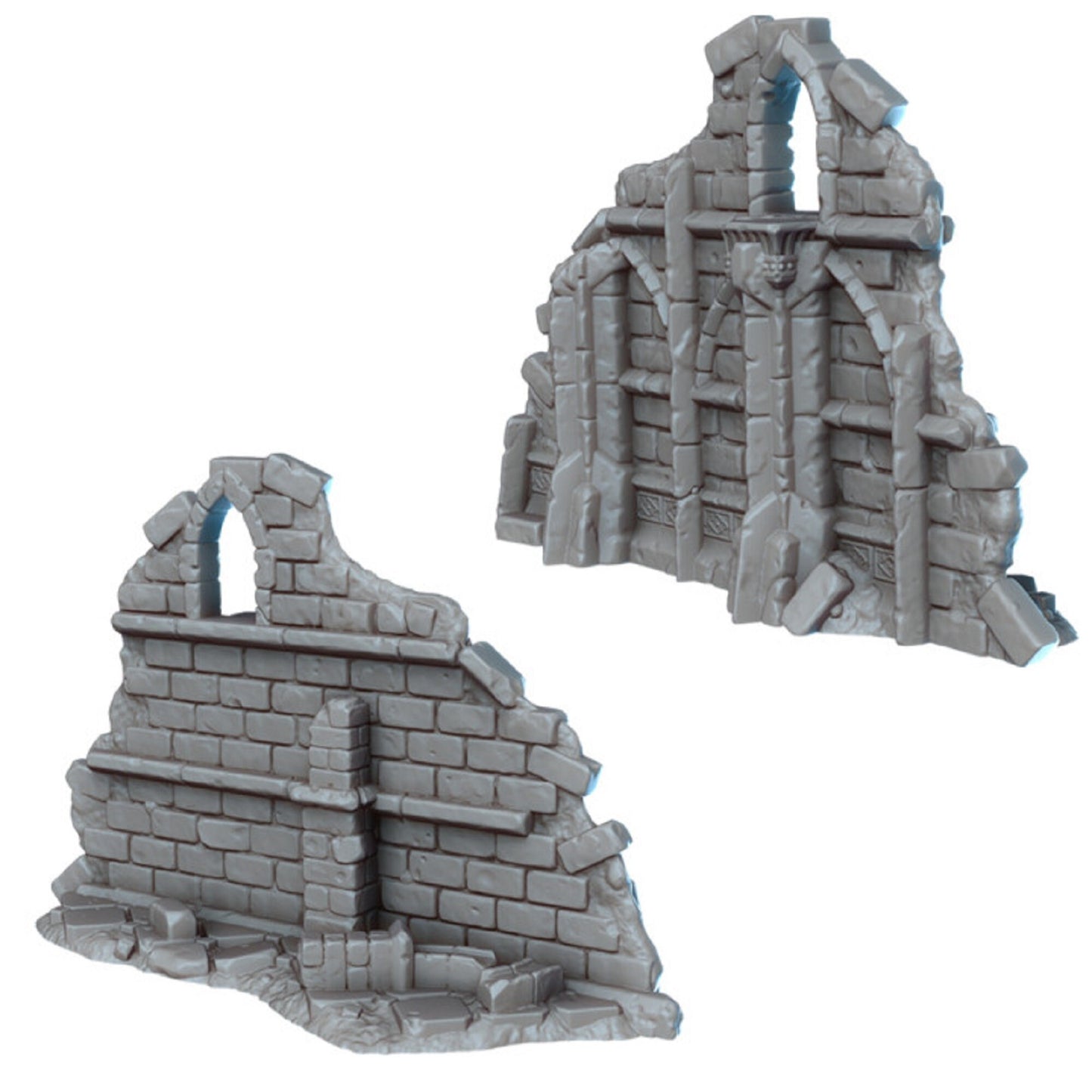 10pc Church ruins Wall Set Brick Stone Wall Scatter Terrain DnD Dungeons and Dragons Tabletop RPG Wargame Miniature Scenery