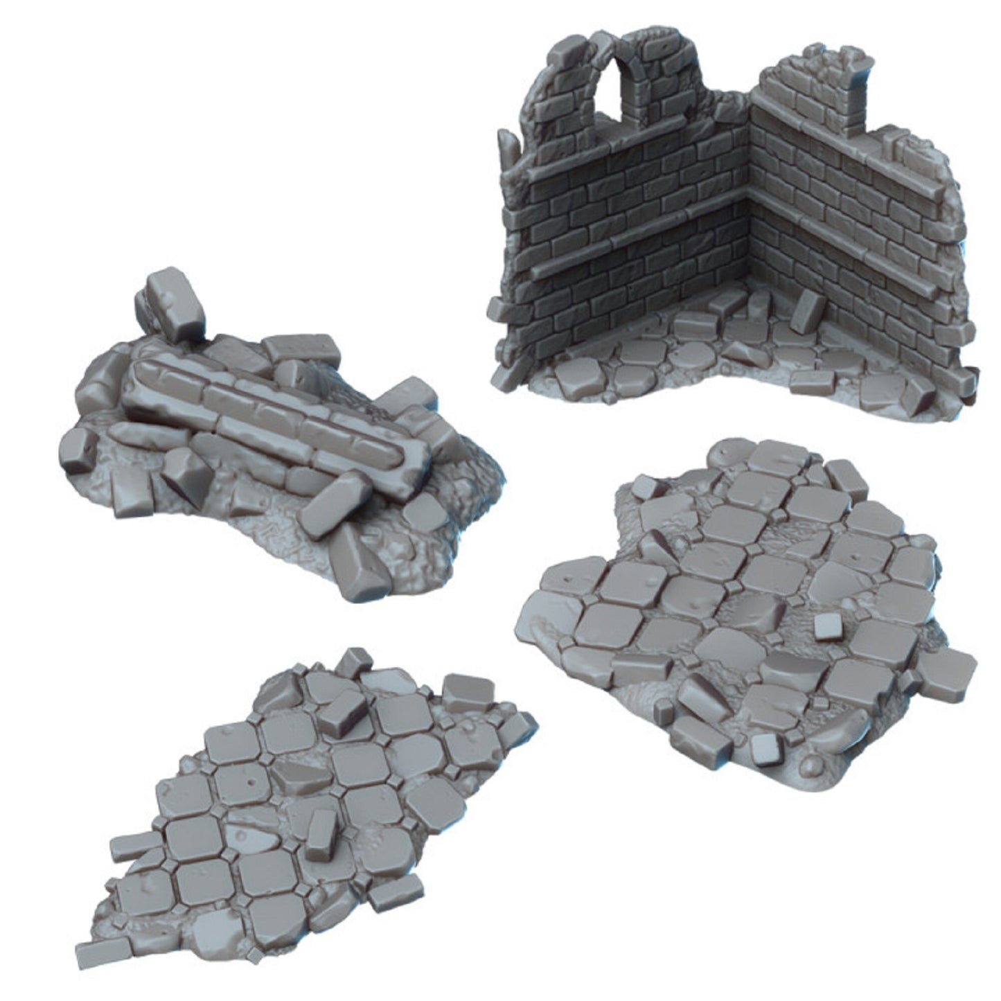 10pc Church ruins Wall Set Brick Stone Wall Scatter Terrain DnD Dungeons and Dragons Tabletop RPG Wargame Miniature Scenery