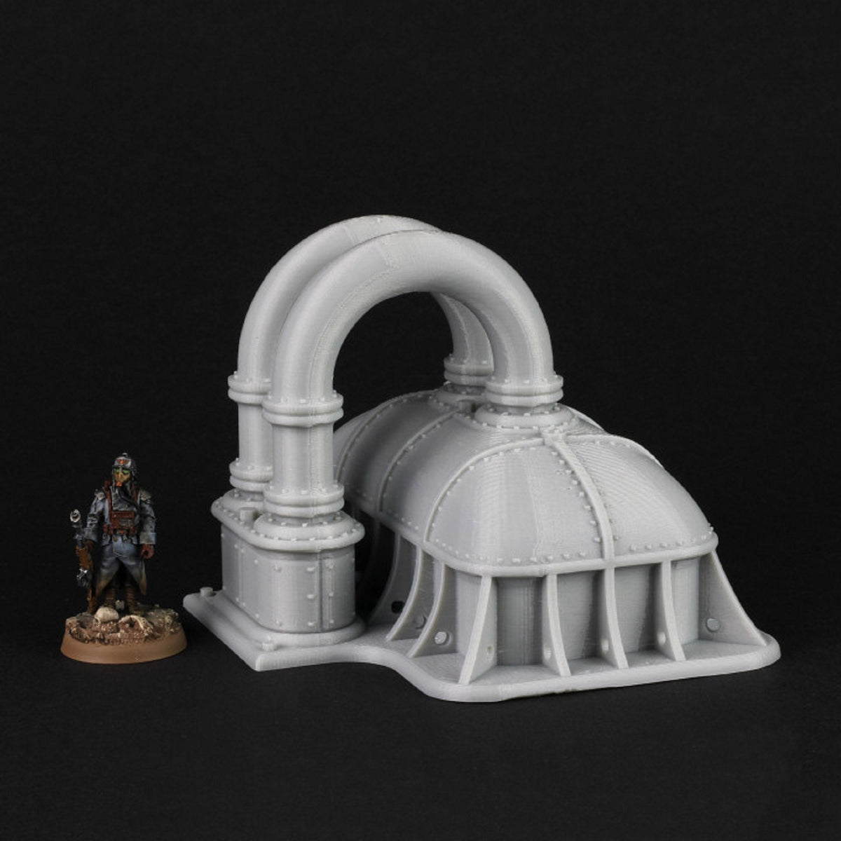 
Pumping Station DnD Train Scatter Terrain Miniature 28mm/32mm 40K Pathfinder Industrial SciFi Scatter Building Miniature Gas Station