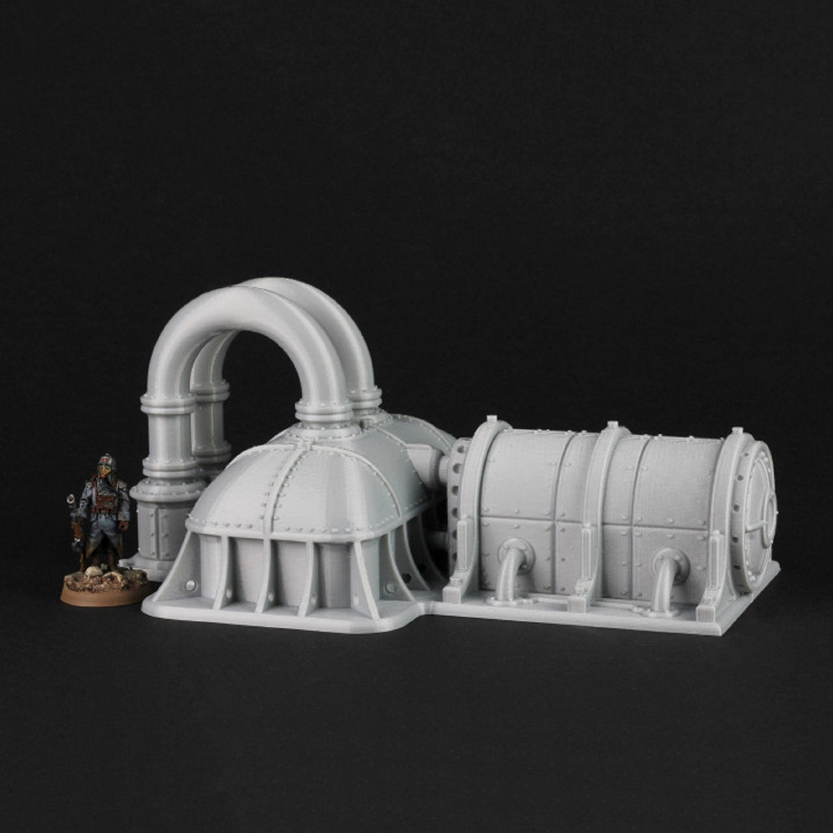 
Pumping Station DnD Train Scatter Terrain Miniature 28mm/32mm 40K Pathfinder Industrial SciFi Scatter Building Miniature Gas Station