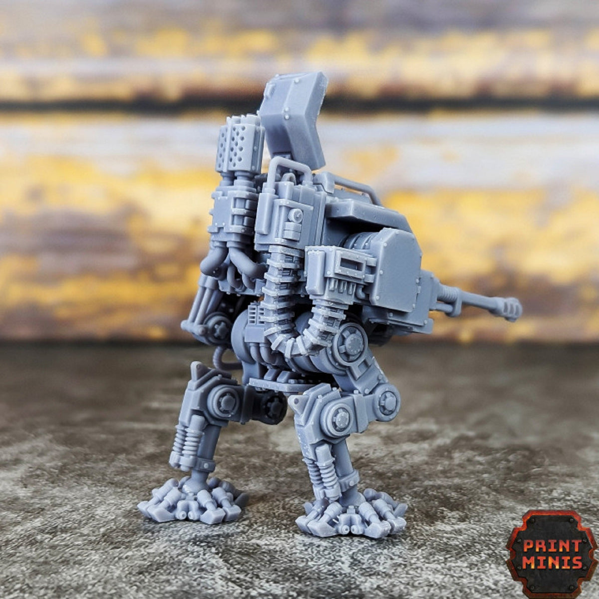 
Mech Walker, Sci-Fi, Miniatures, 4 Variants ' Iron Stalker Kit', Tabletop RPG, DnD, Scatter, Terrain, Kaledon Fortis Faction, Print Minis