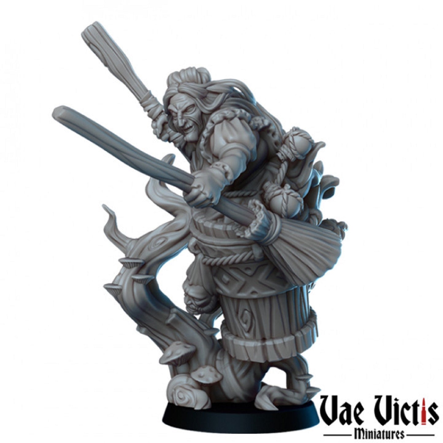 Flying Baba Yaga DnD Dungeons and Dragons 28mm/32mm TTRPG Wargame NPC Miniature Witch Figurine