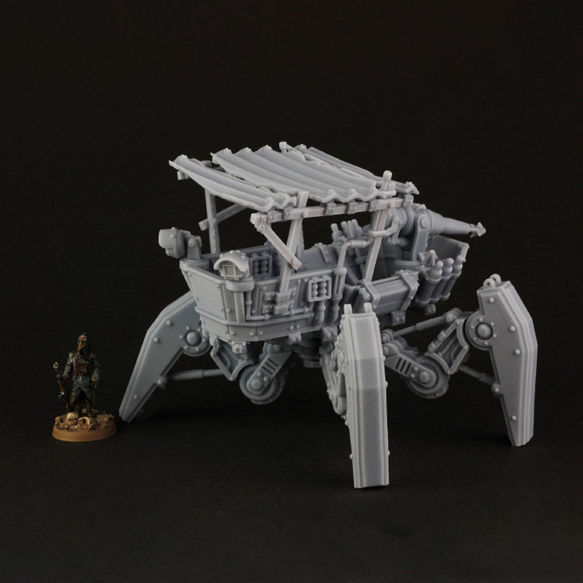 
Scrap Walker, Wargame Miniatures, TTRPG, 20mm 28mm 32mm, Scifi Wasteland Miniatures, Walker Mech, Tabletop Scrap Yard Figurines, Tesseract