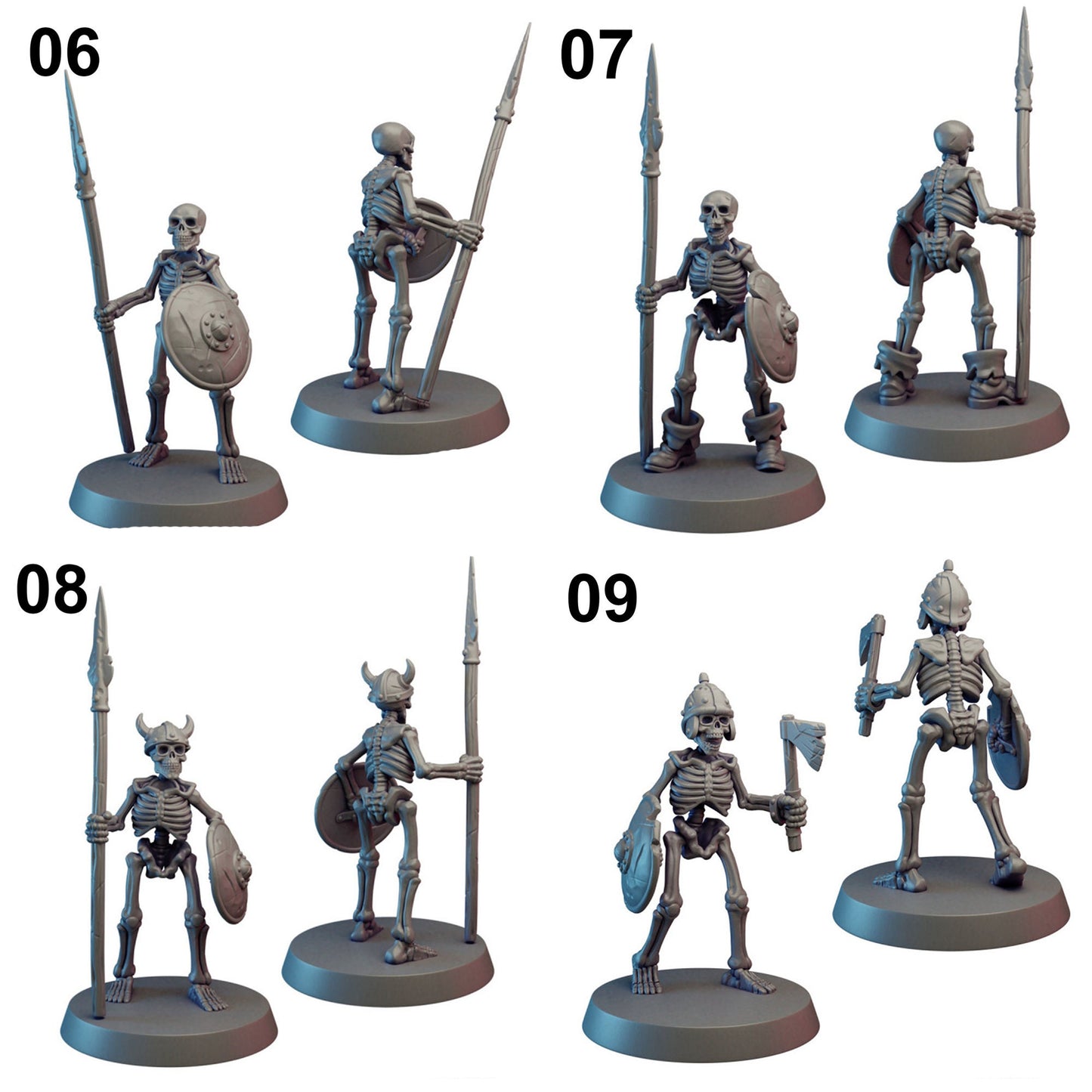 Skeleton Army Squad for DnD Dungeons and Dragons, Undead army, 28mm 32mm TTRPG Games D&D Pathfinder Fantasy RPG Miniatures Skeleton NPCs