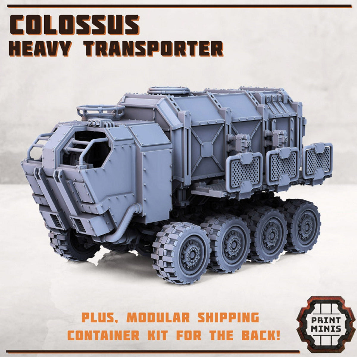 
Wasteland Colossus Heavy Transporter, Post Apocolypse, Stalker, Tabletop RPG, Wargaming 28mm Scale, Vehicles of the Wasteland, Print Minis