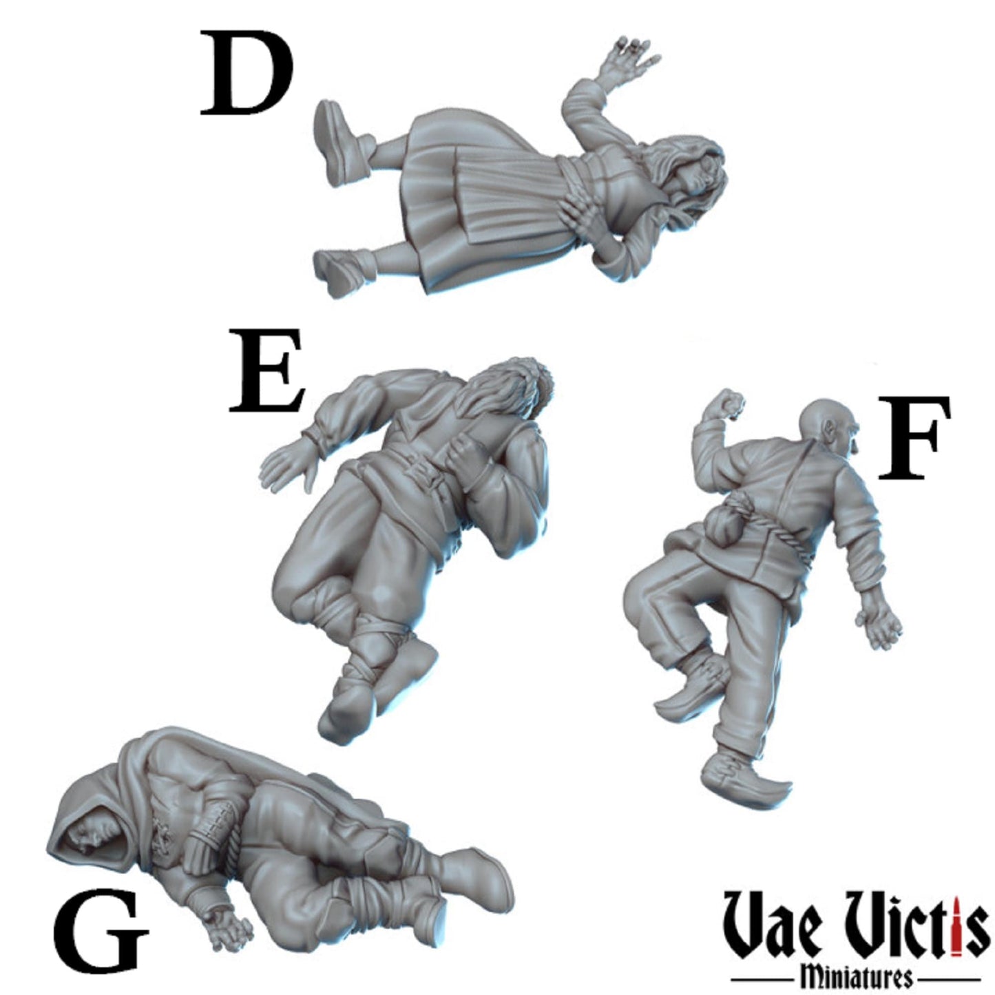 9pc Corpses Dead Body Scatter Terrain for DnD Dungeons and Dragons TTRPG Wargame Dioramas Pathfinder Fantasy RPG Corpse Piles 28mm/32mm