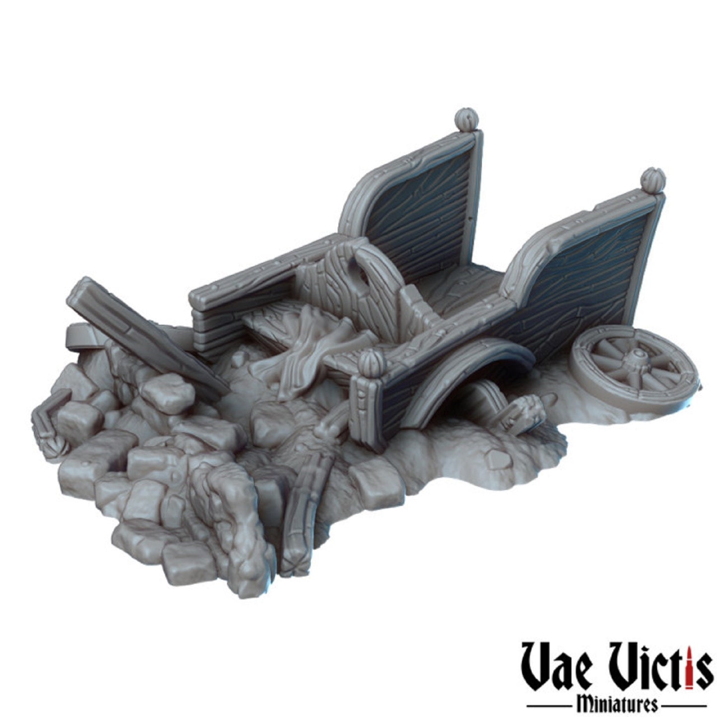 3pc Broken Cart and Horse Corpse DnD Dungeons and Dragons 28mm/32mm TTRPG Wargame Scatter Terrain Wargame Miniatures