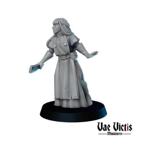 Female Butcher for DnD Dungeons and Dragons Tabletop RPG Fantasy Wargames Butcher Vendor Miniature 28mm 32mm Townsfolk Villager Vae Victis