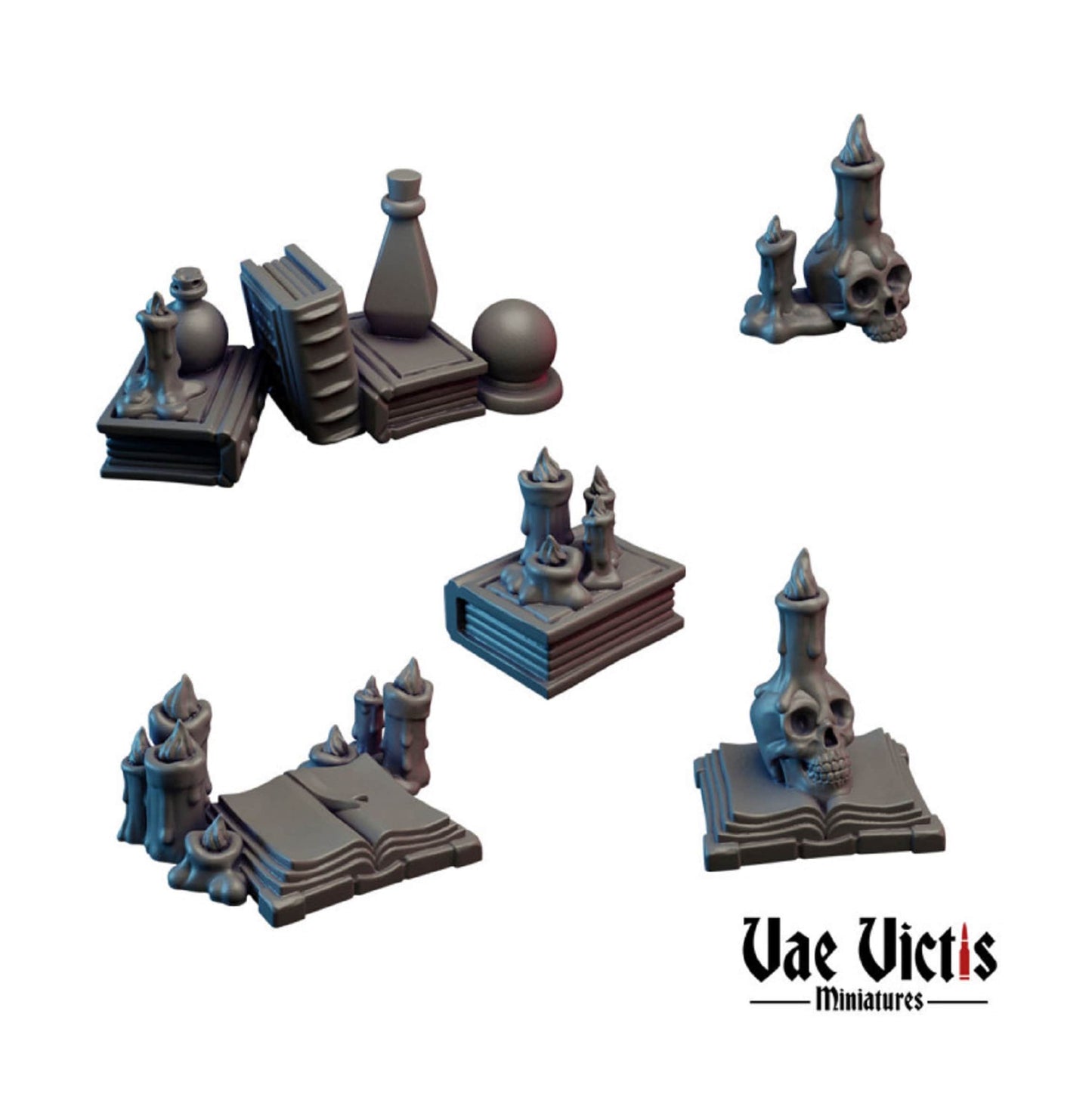 Cult Props, Book Miniatures DnD  Dungeons and Dragons Gothic DnD Book Miniatures 28mm 32mm Scale Book DnD Scatter Terrain