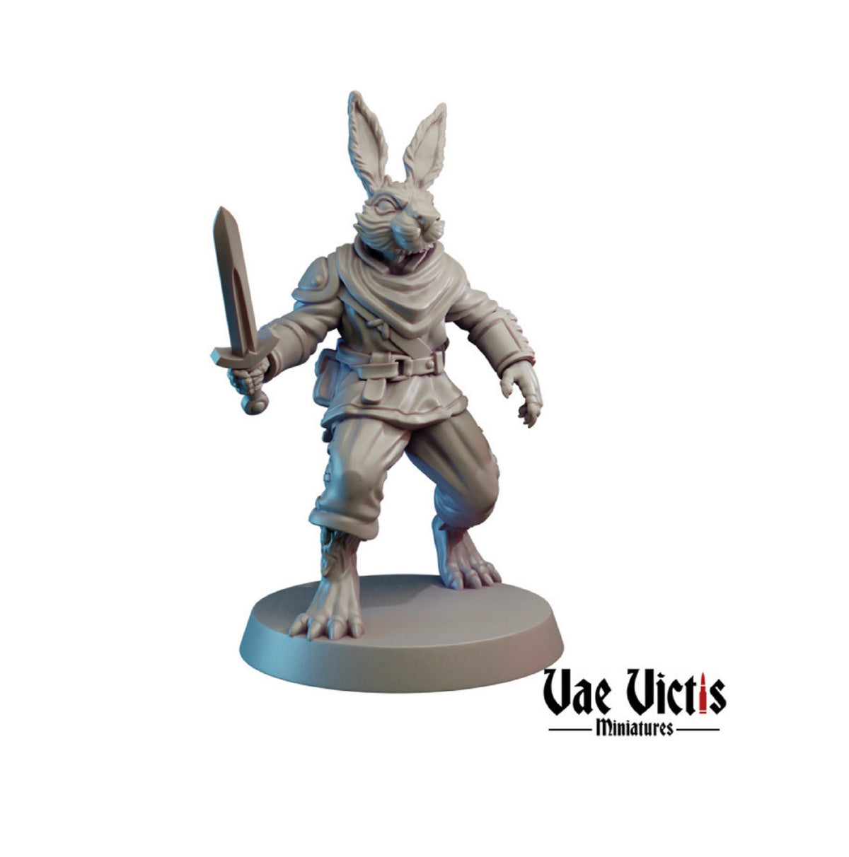 
Rabbit Fighter DnD Dungeons and Dragons 28mm/32mm Rabbit Warrior DnD Fighter TTRPG Animalfolk Fantasy Miniatures Wargame NPC