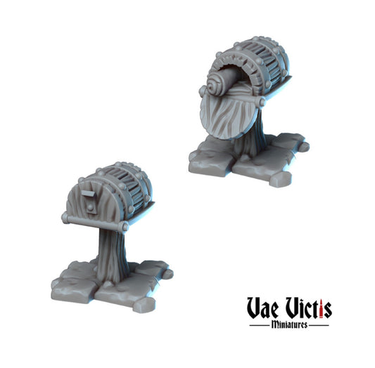 2pc Mailbox miniatures for DnD Dungeons and Dragons 28mm/32mm Scatter Terrain Mailbox for Dioramas TTRPG Fantasy Roleplaying Games