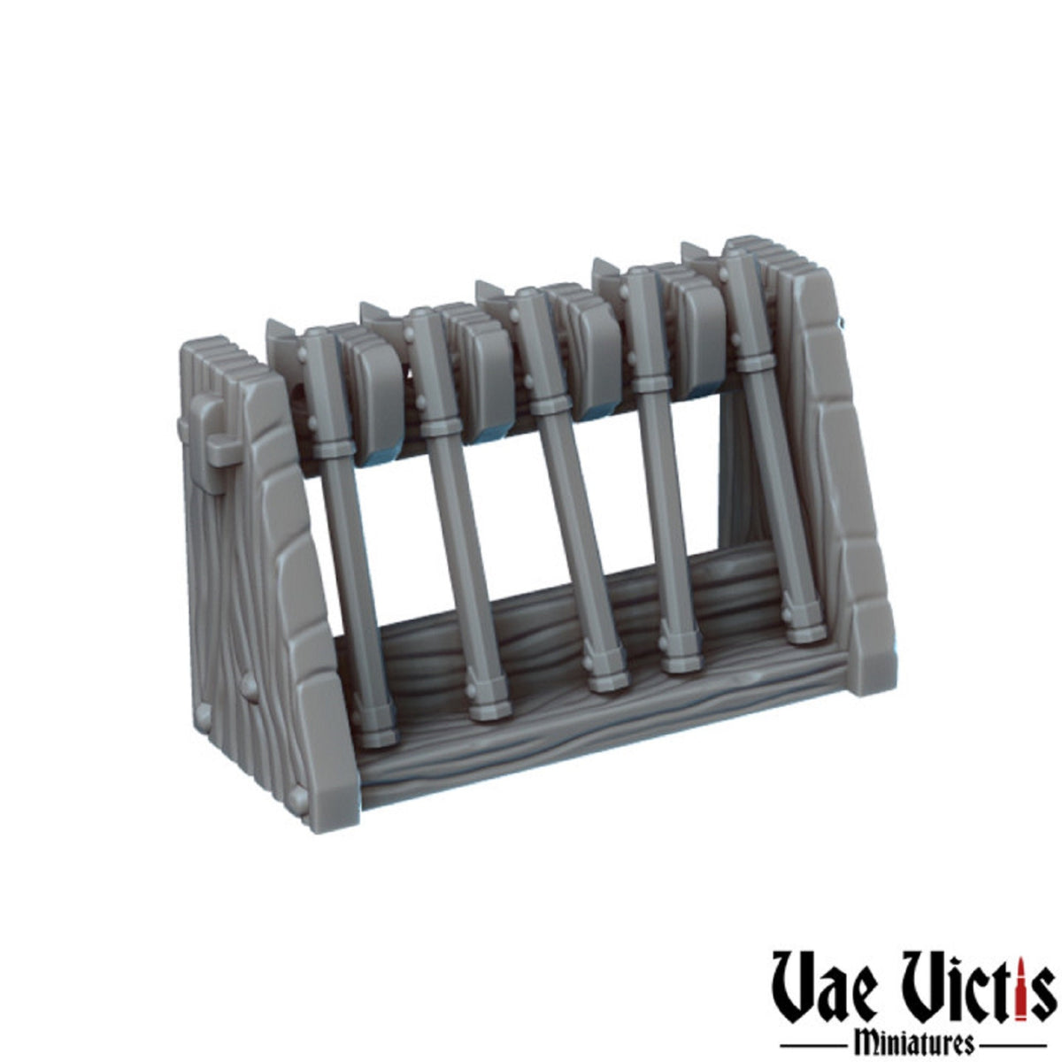 
Miniature Weapons and Racks DnD Dungeons and Dragons 28mm/32mm DnD Armory Wargame Scatter Terrain Props Shields Axe Halberd Fantasy TTRPG