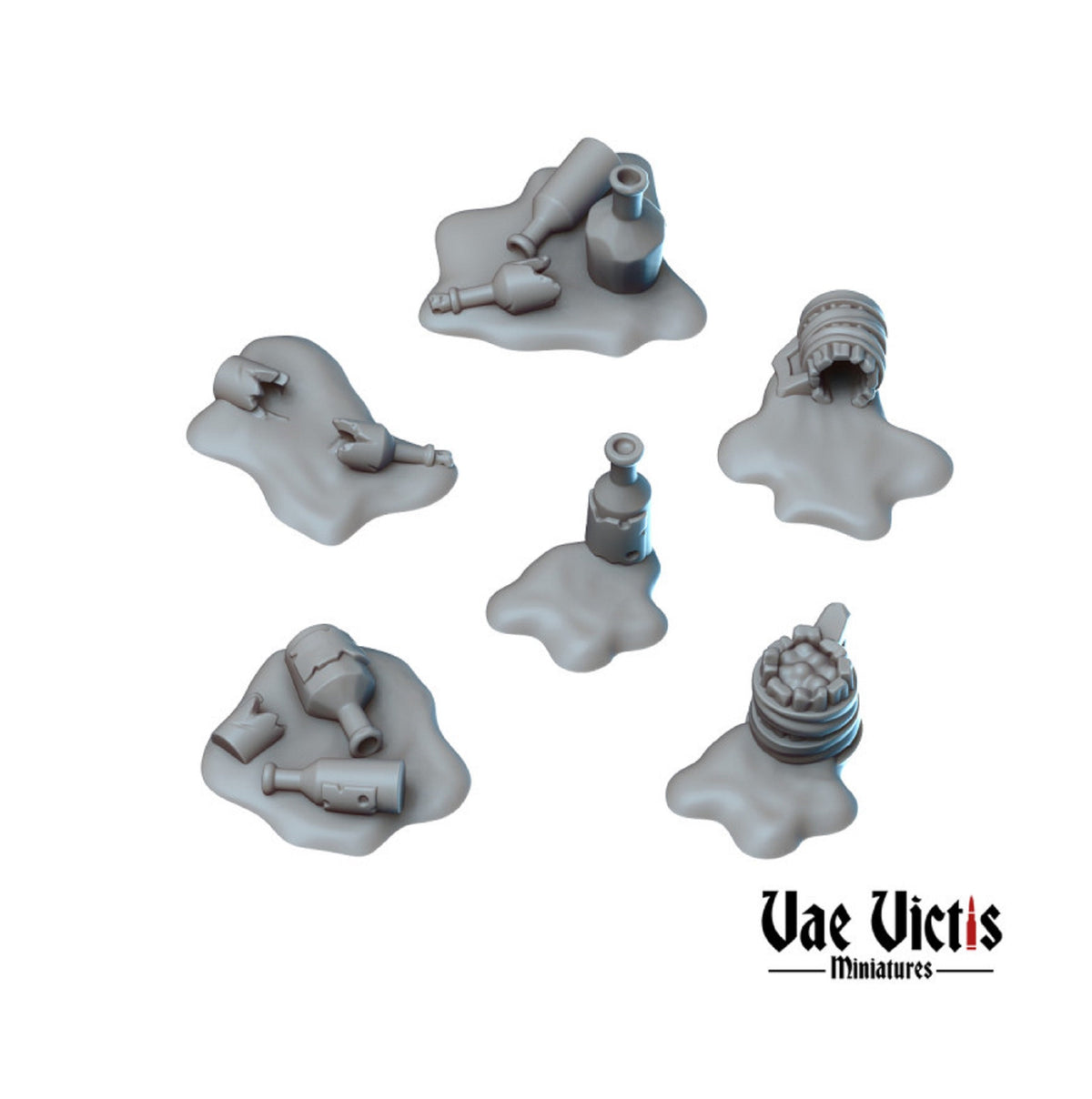 
Spilled Drinks, Broken Bottles, DnD, Dungeons and Dragons, Tavern Scatter, Fight scene, Pathfinder, 28mm,Tabletop RPG, Vae Victis Miniatures