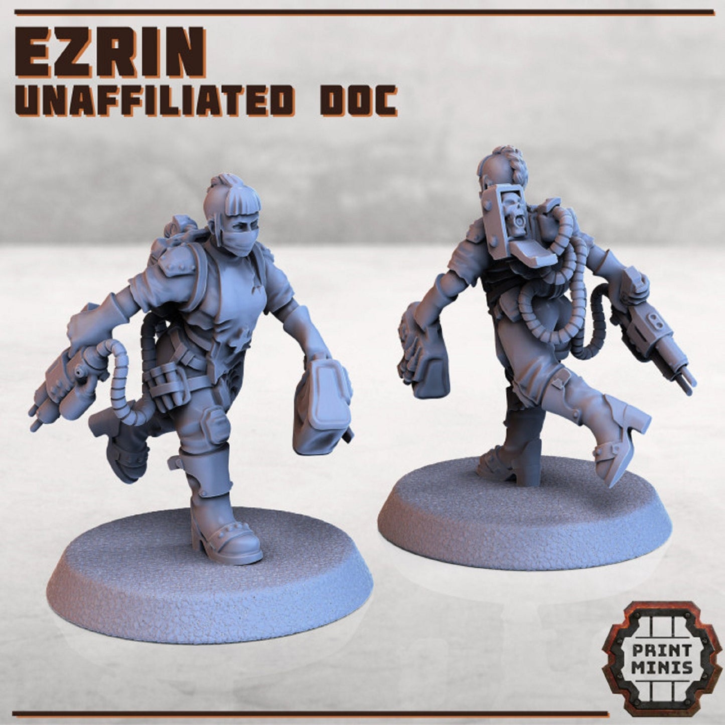 Ezrin Doctor NPC Miniature 28mm/32mm Wargame Scifi Female Doctor Resin Miniature