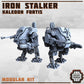 
Mech Walker, Sci-Fi, Miniatures, 4 Variants ' Iron Stalker Kit', Tabletop RPG, DnD, Scatter, Terrain, Kaledon Fortis Faction, Print Minis