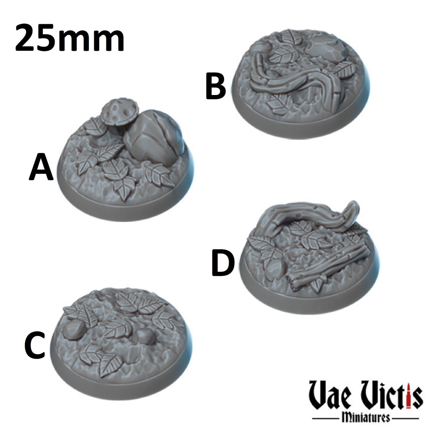 Forest Bases, DnD, Dungeons and Dragons, 25mm 32mm 60mm 100mm, Miniature Base, Tabletop RPG, Pathfinder, Bases by Vae Victis Miniatures