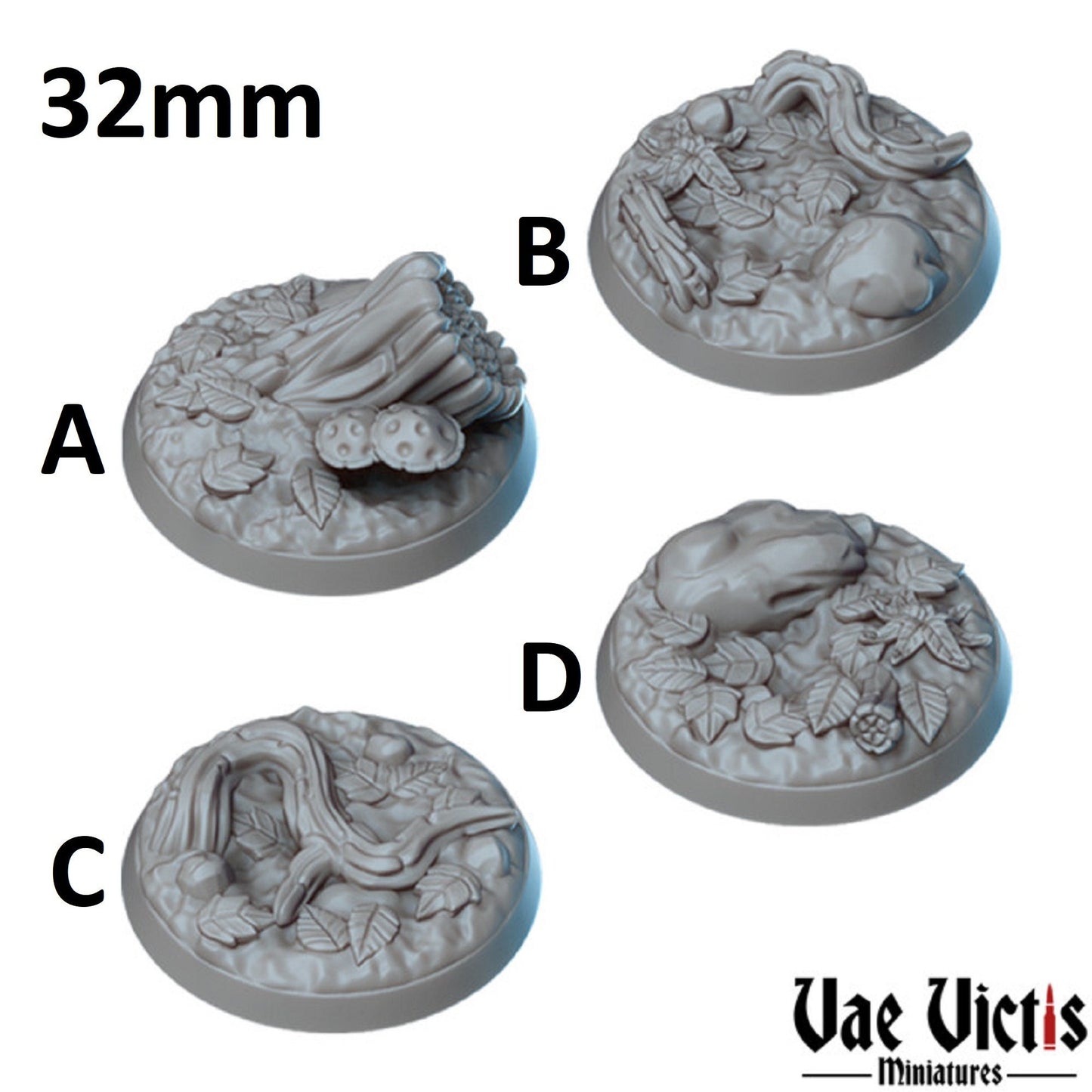 Forest Bases, DnD, Dungeons and Dragons, 25mm 32mm 60mm 100mm, Miniature Base, Tabletop RPG, Pathfinder, Bases by Vae Victis Miniatures