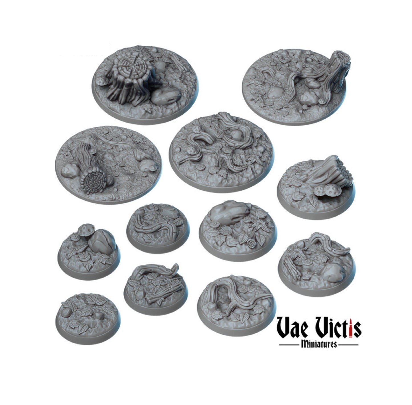 Forest Bases, DnD, Dungeons and Dragons, 25mm 32mm 60mm 100mm, Miniature Base, Tabletop RPG, Pathfinder, Bases by Vae Victis Miniatures