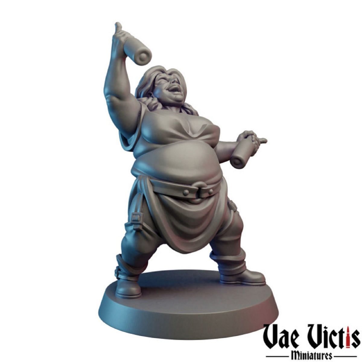 
Party Lady, Townsfolk, Drunk DnD Miniature, Dungeons and Dragons, 40K, Pathfinder, Fantasy, Wargaming minis by Vae Victis Miniatures