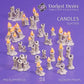 24pc Miniature Candles DnD Dungeons and Dragons 28mm/32mm TTRPG Wargame Scatter Terrain Basing Bits Basing Materials Mordheim Medieval Minis