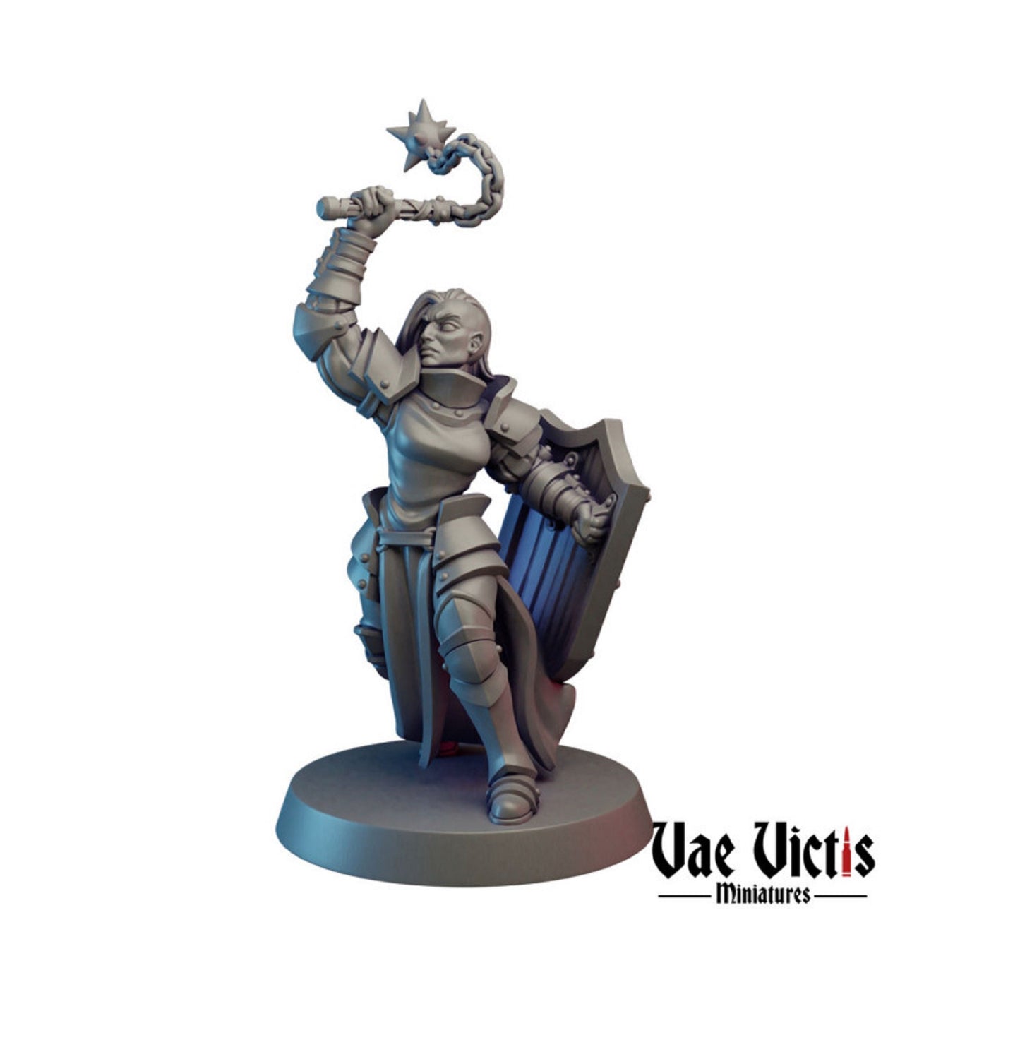 Female Paladin DnD Dungeons and Dragons 28mm/32mm Fantasy TTRPG Fighter DnD Knight Female Warrior Pathfinder Wargaming Miniatures