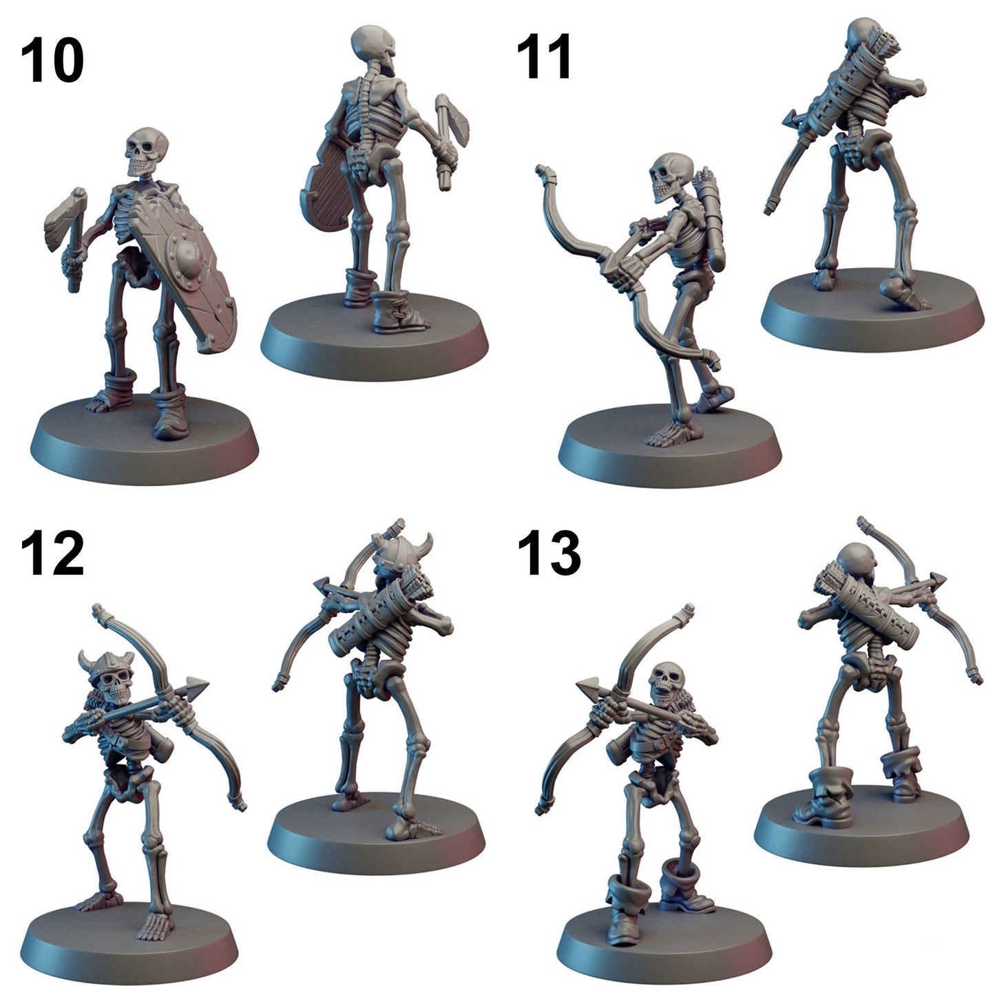 Skeleton Army Squad for DnD Dungeons and Dragons, Undead army, 28mm 32mm TTRPG Games D&D Pathfinder Fantasy RPG Miniatures Skeleton NPCs