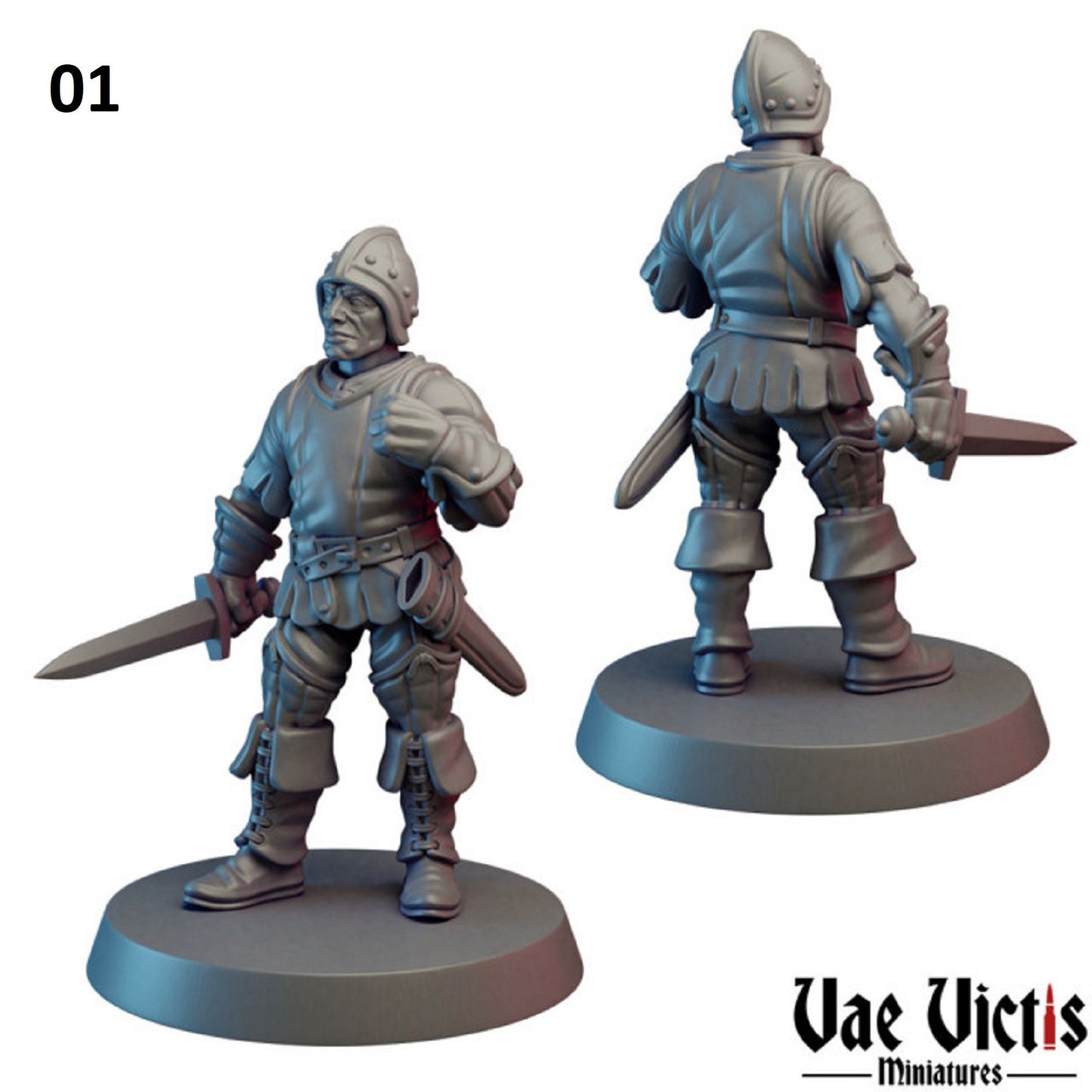 11pc Village Guards for DnD Dungeons and Dragons TTRPG Wargaming Fantasy RPG Miniatures 28mm 32mm Guardsmen by Vae Victis Miniatures