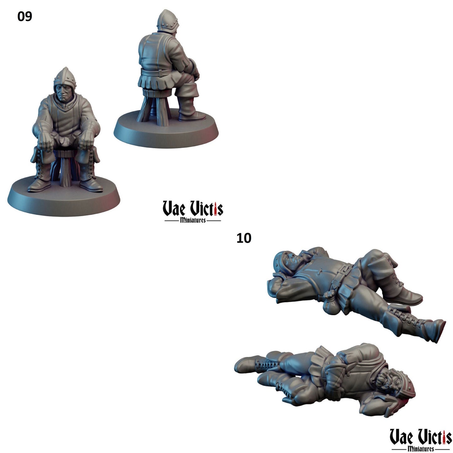 11pc Village Guards for DnD Dungeons and Dragons TTRPG Wargaming Fantasy RPG Miniatures 28mm 32mm Guardsmen by Vae Victis Miniatures