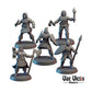 5Pc Mercenary DnD Dungeons and Dragons 28mm/32mm TTRPG Wargame DnD Warriors NPC Fighters Fantasy Medieval soldiers (Set 2)