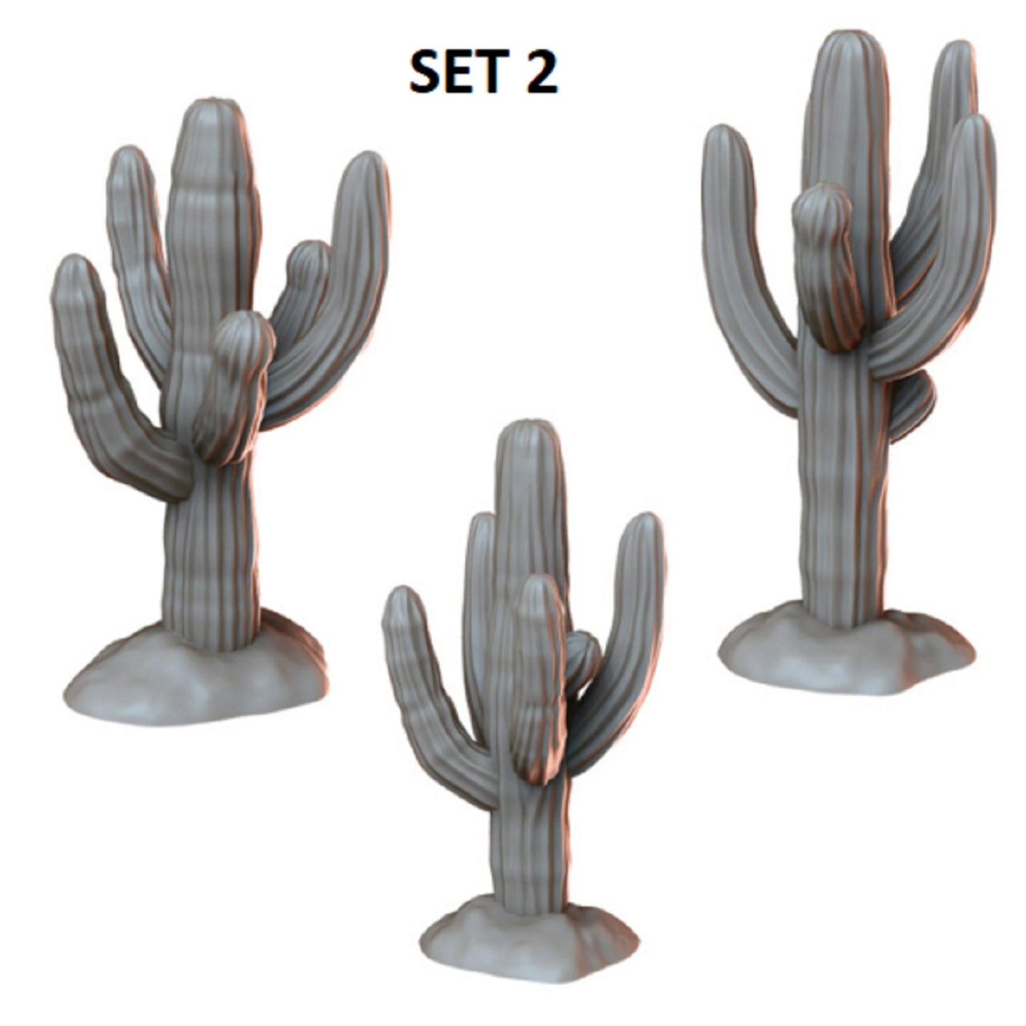 Cacti Plants DnD Dungeons and Dragons Desert Plant Scatter for 28mm 32mm terrain, D&D Pathfinder Tabletop RPG games Desert Wasteland Terrain