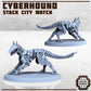 3pc Cyberhound Miniature Set, Grimdark 40K, Dieselpunk, 28mm Sci Fi, Dog Mini, Cyberpunk, Necromunda, DnD Dog Miniature by Print Minis