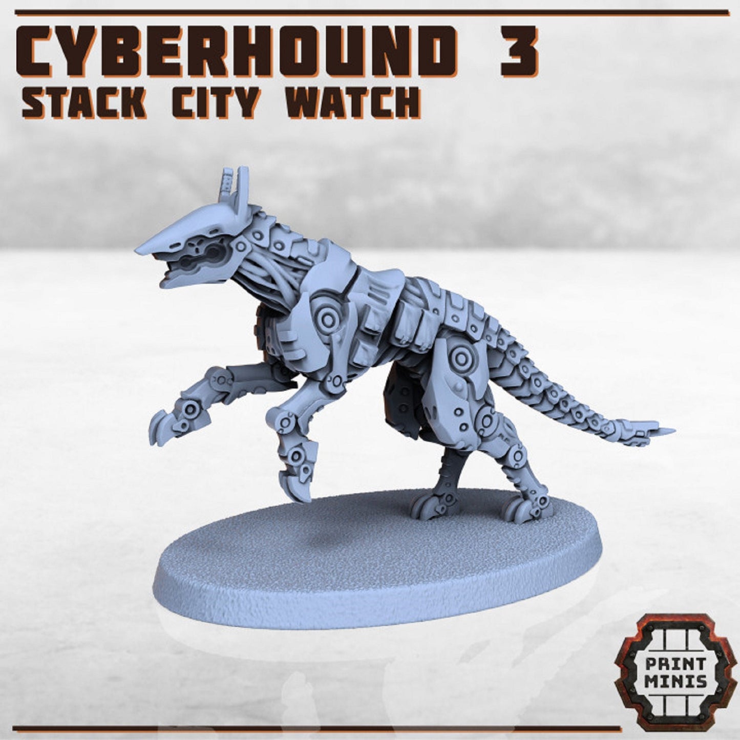 3pc Cyberhound Miniature Set, Grimdark 40K, Dieselpunk, 28mm Sci Fi, Dog Mini, Cyberpunk, Necromunda, DnD Dog Miniature by Print Minis