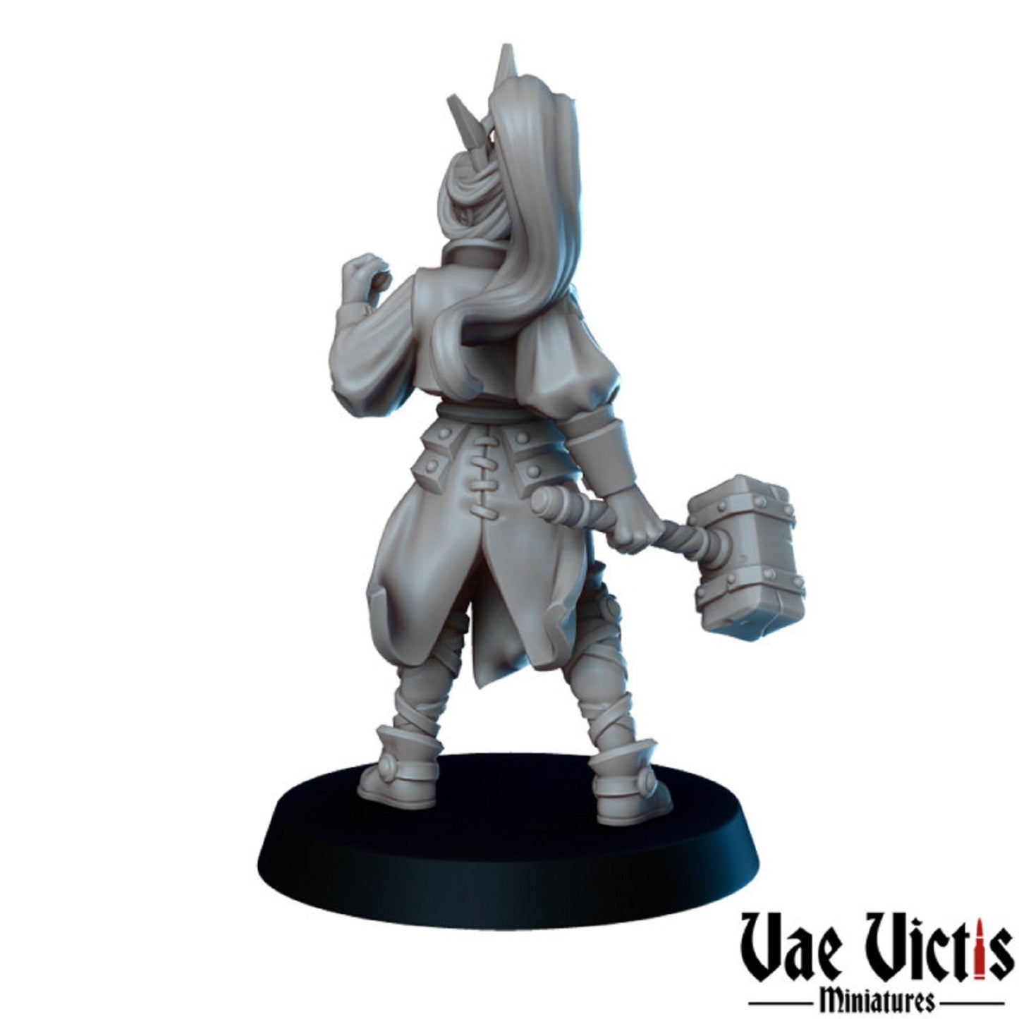 28mm/32mm Female Cleric Crusade Miniature for 3D Printing, Modular Weapons, Ideal for DnD and RPG Tabletop Games