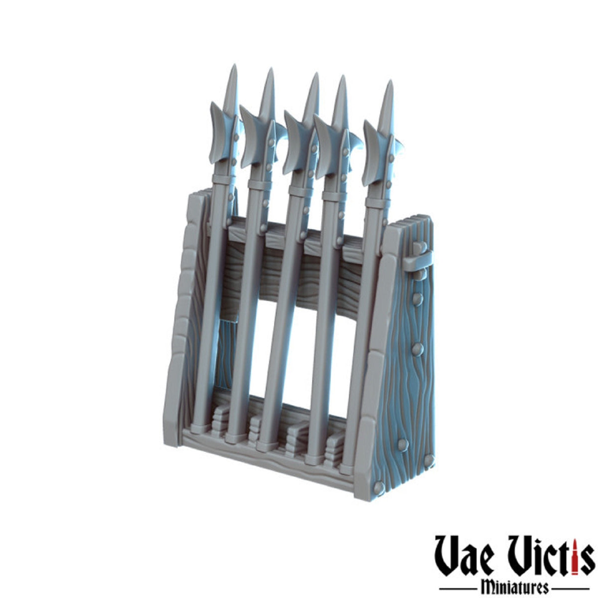 
Miniature Weapons and Racks DnD Dungeons and Dragons 28mm/32mm DnD Armory Wargame Scatter Terrain Props Shields Axe Halberd Fantasy TTRPG