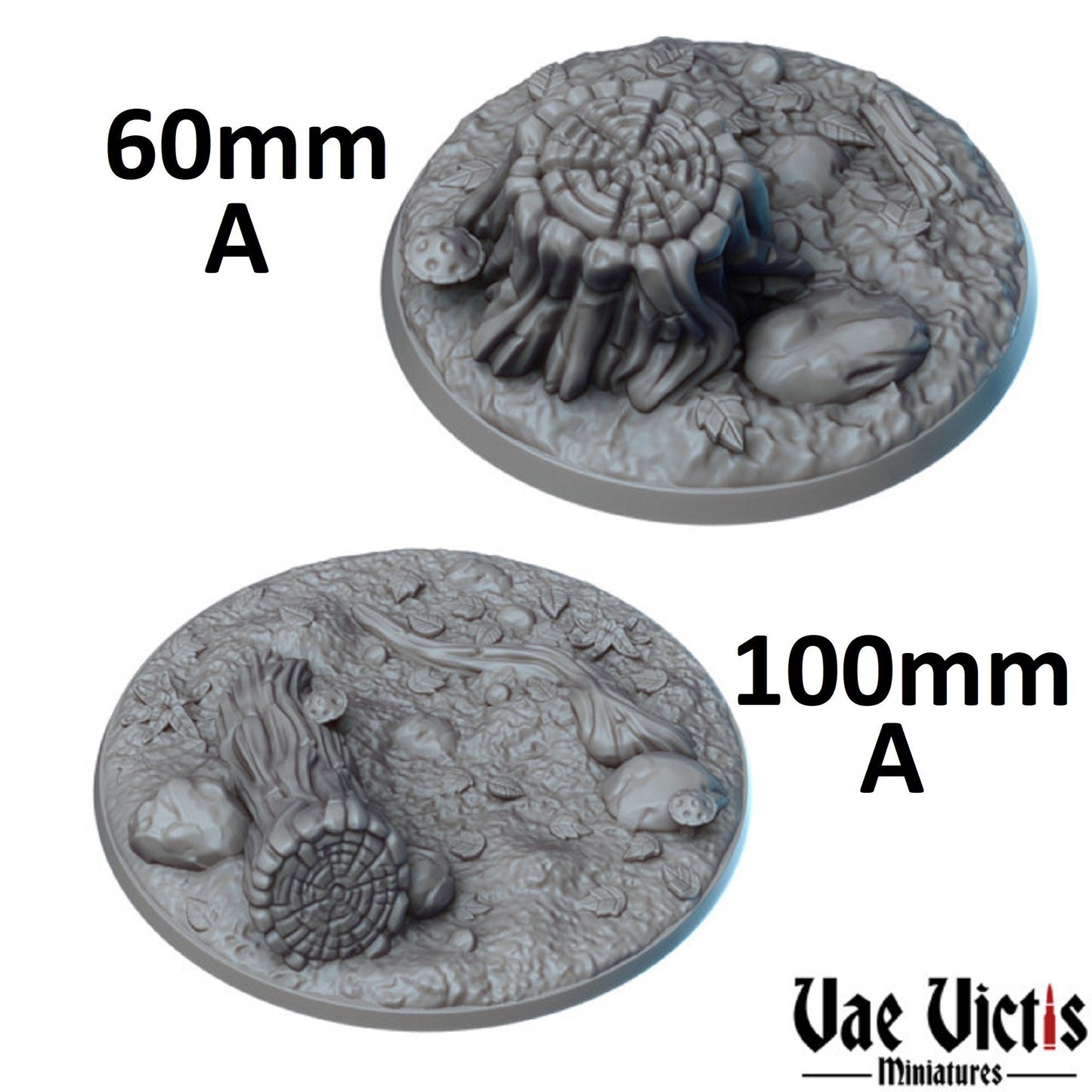 Forest Bases, DnD, Dungeons and Dragons, 25mm 32mm 60mm 100mm, Miniature Base, Tabletop RPG, Pathfinder, Bases by Vae Victis Miniatures