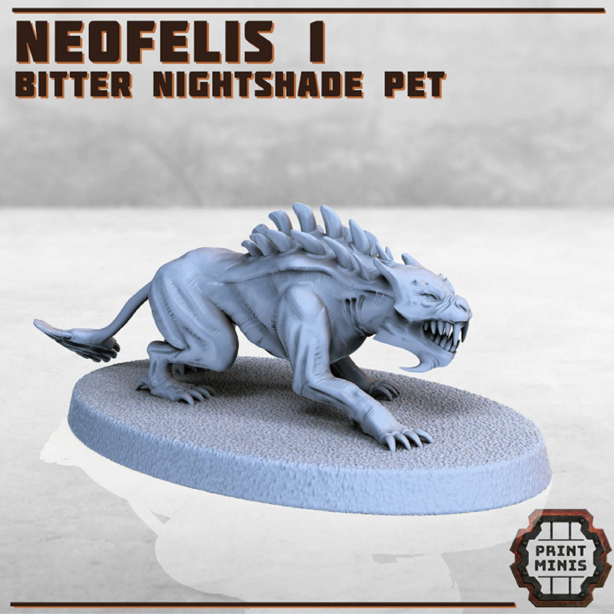 
Neofelis DnD Monster, Miniature, Void Spawns, RPG Tabletop Pathfinder 3D Miniatures, Neofelis Bitter Nightshade Pets by Print Minis