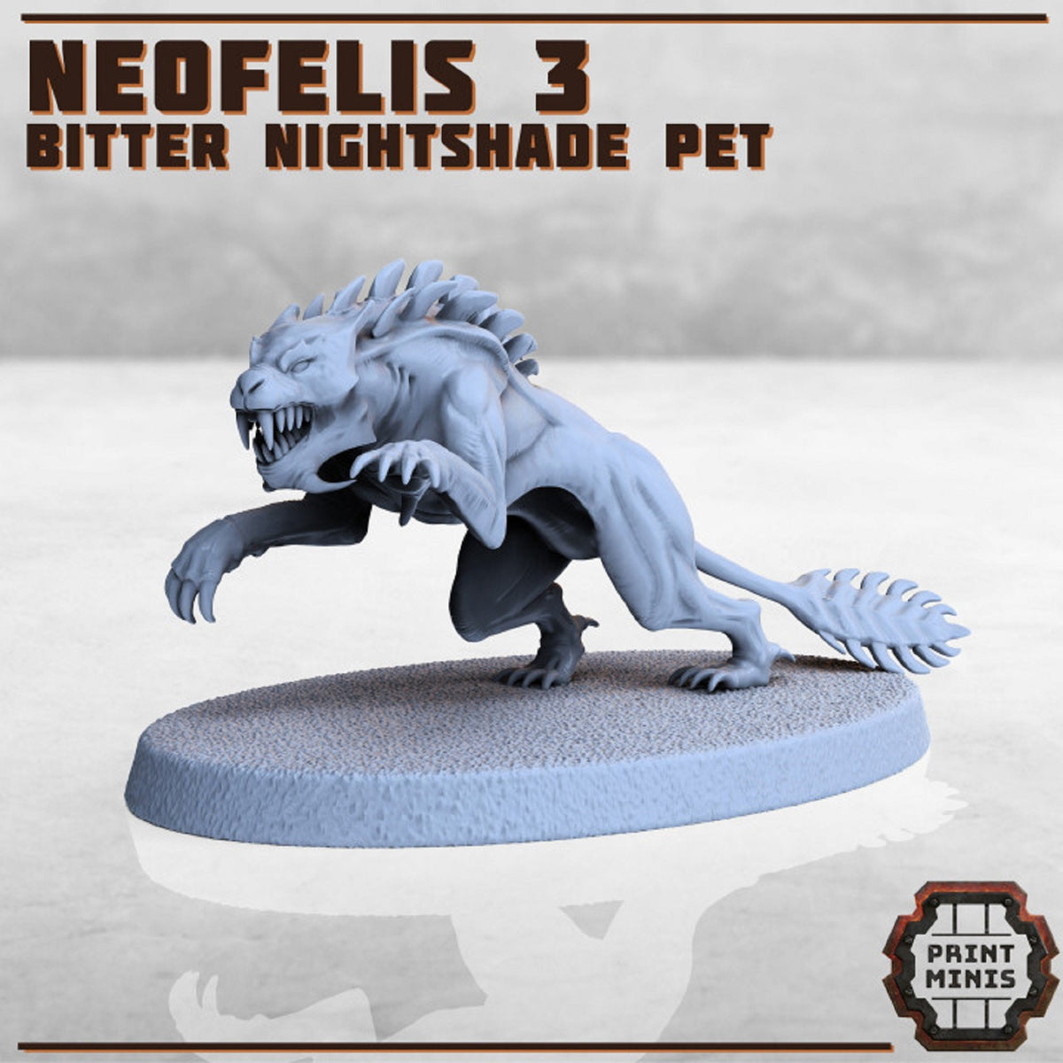 
Neofelis DnD Monster, Miniature, Void Spawns, RPG Tabletop Pathfinder 3D Miniatures, Neofelis Bitter Nightshade Pets by Print Minis