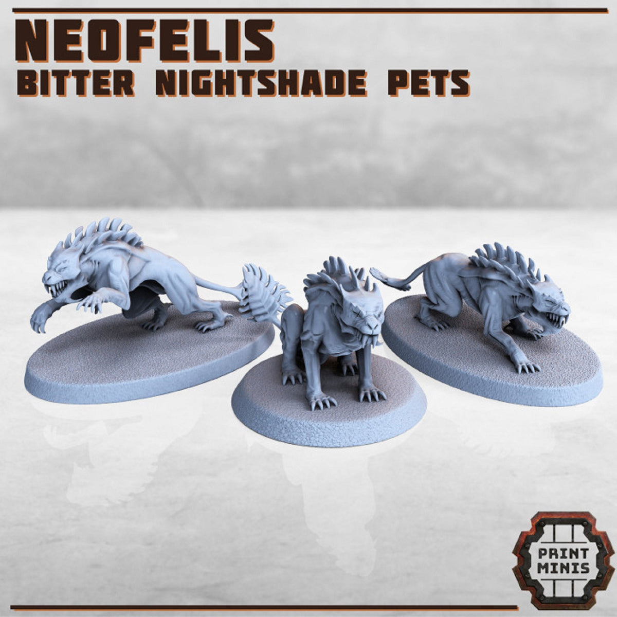
Neofelis DnD Monster, Miniature, Void Spawns, RPG Tabletop Pathfinder 3D Miniatures, Neofelis Bitter Nightshade Pets by Print Minis
