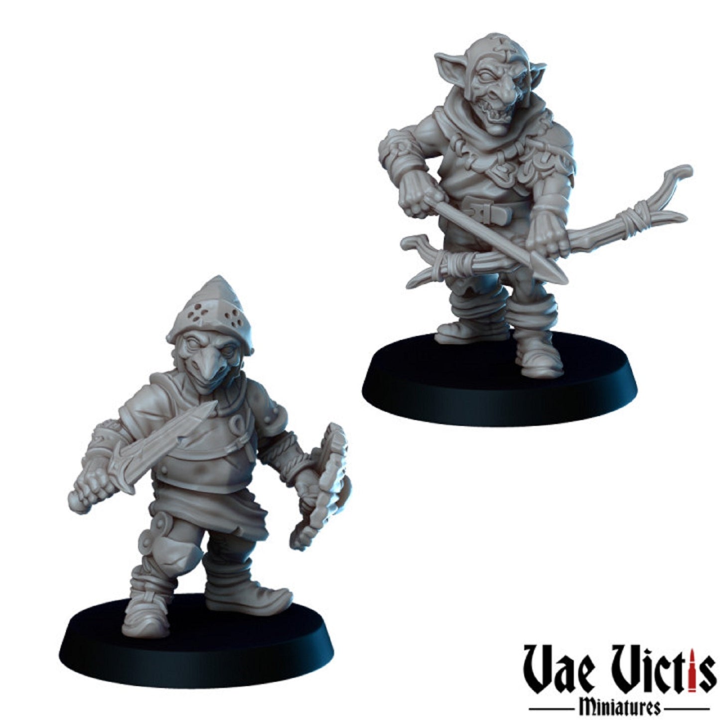 6Pc Goblin Ambush, DnD, Dungeons and Dragons, Goblin Warriors, 28mm or 32mm Scale Miniature, 5E Fantasy, Tabletop RPG, Vae Victis Miniatures