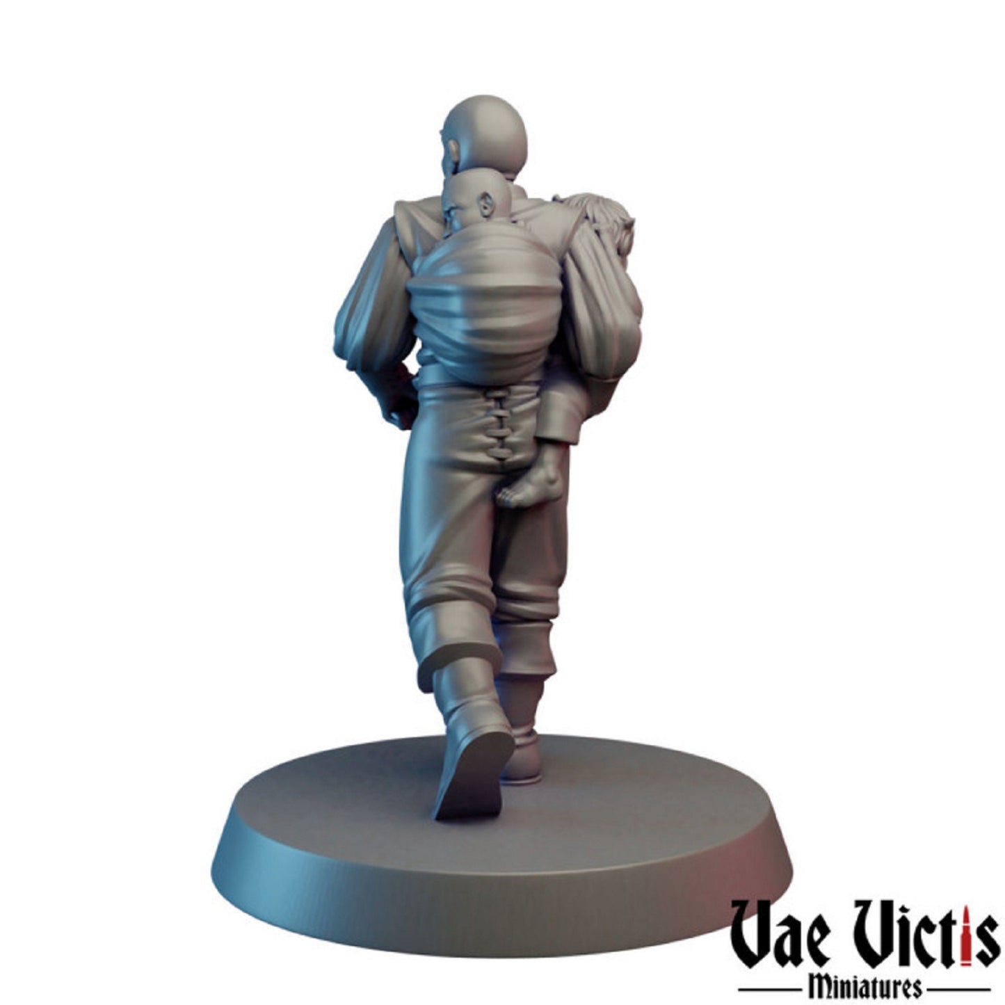 Dad with Kid Miniature Villagers DnD Dungeons and Dragons 28mm/32mm Townsfolk NPC Commoner for TTRPG Scenes Wargame NPC Scatter