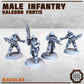 
Male Infantry - Kaledon Fortis, City Watch, Cyberpunk, Scifi Miniatures, 40K, Female Mini, Light Infantry, Military Soldiers, Grimdark