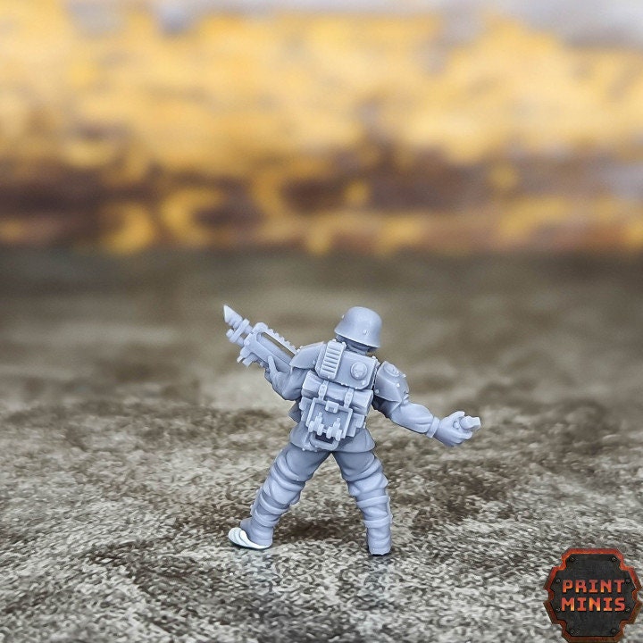 
Male Infantry - Kaledon Fortis, City Watch, Cyberpunk, Scifi Miniatures, 40K, Female Mini, Light Infantry, Military Soldiers, Grimdark