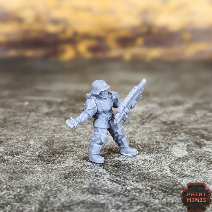 
Male Infantry - Kaledon Fortis, City Watch, Cyberpunk, Scifi Miniatures, 40K, Female Mini, Light Infantry, Military Soldiers, Grimdark
