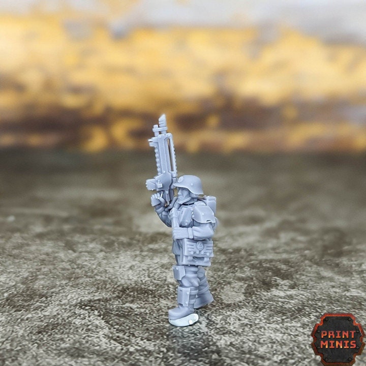 
Male Infantry - Kaledon Fortis, City Watch, Cyberpunk, Scifi Miniatures, 40K, Female Mini, Light Infantry, Military Soldiers, Grimdark