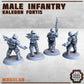 
Male Infantry - Kaledon Fortis, City Watch, Cyberpunk, Scifi Miniatures, 40K, Female Mini, Light Infantry, Military Soldiers, Grimdark